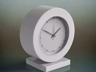Clock on table Low-poly 3D model