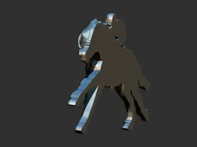 Race Horse With Jockey 3D print model