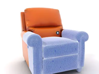 Classic Leather Recliner model pack Low-poly 3D model