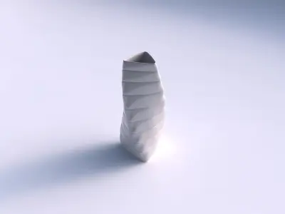 Vase twist triangle with smooth horizontal dents 2 3D print model