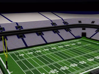 American football stadium Low-poly 3D model 6