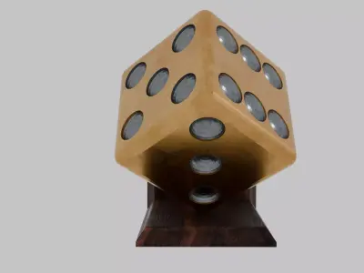 Giant Brass Dice Book Ends 3D model