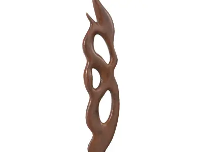 Wood sculpture wall PBR 3D model