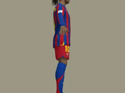T-Pose Rigged Ronaldinho Barcelona 2005 3D model