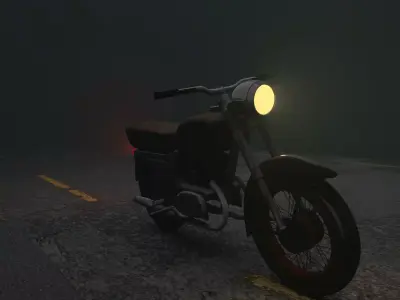 moto 1 motorcycle in fog 3D model
