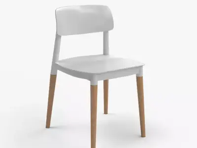 Iris Cafe Chair white Low-poly 3D model