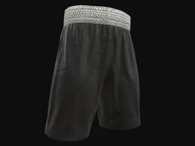 Black boxing shorts Low-poly 3D model