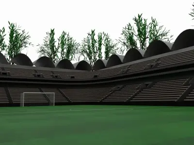Soccer Stadium Low-poly 3D model order