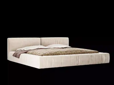 Bed with pillows and blanket 4 models of bed  set 4 3D Model Collection