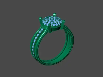 Womens Rings With Stone Ring Ready STL 3DM Models Rings women 3D print model 38