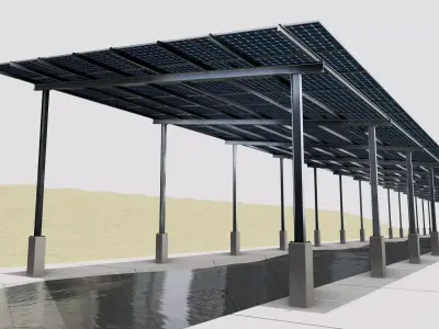 132 kW Solar Canal 3D model