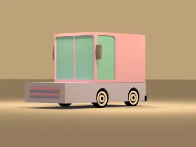 Cartoon Low Poly  Crossover Car Low-poly 3D model Low-poly 3D model