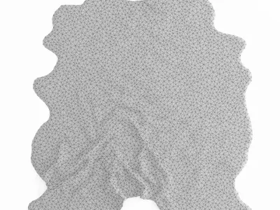 Blue Cowhide Rug 3D model