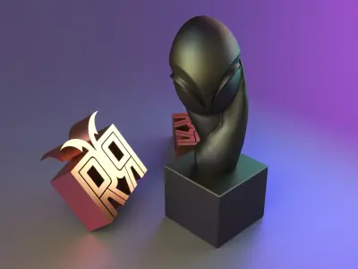 Golden Abstract Owl 3D print model