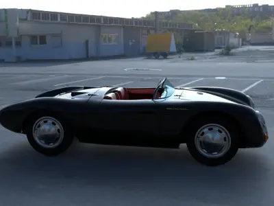 Porsche 550 Spyder black HDRI 3D model