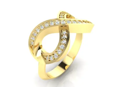 Ring M47 The luxury female ring with gems wedding 3D print model