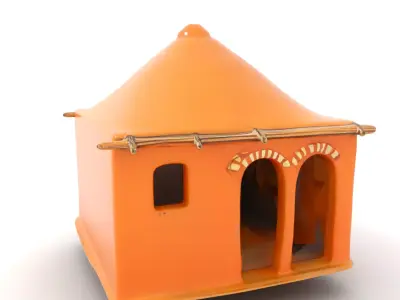 Adobe Hut Housing model pack Low-poly 3D model