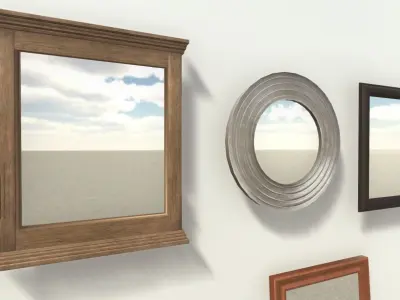 Mirrors Collection for unity game Low-poly 3D model