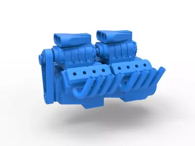 Engine 2 V8 Scale 1 to 25 3D print model