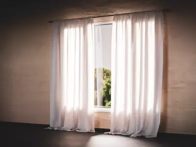 Curtain pair of curtains 3D model