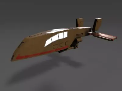 HWK-290 spaceship with two lights Free low-poly 3D model