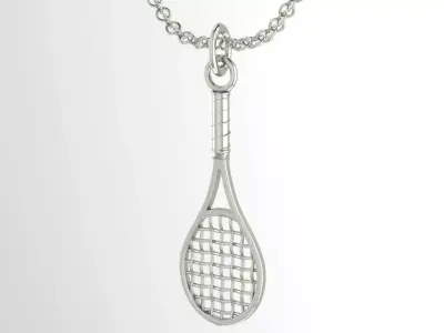 tennis rocked pendant 3D print model