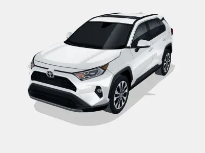 Toyota RAV4 2019 Low-poly 3D model