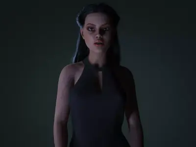  The Cursed Bride  Vampire Character Game-Ready 3D Model Low-poly 3D model