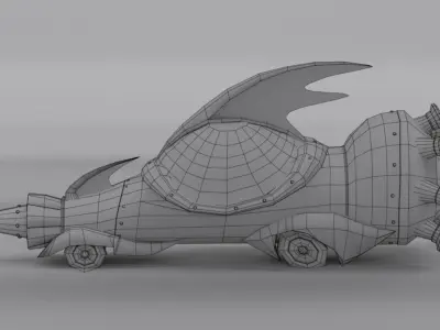 The Mean Machine - Wacky Races Low-poly 3D model