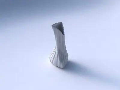 Vase twist puffy tappered triangle with twisted smooth ribbons  3D print model