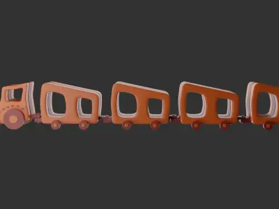 Train Set orange lego brick 3D print model