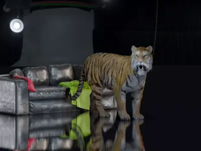 Realistic Tiger Rigged and Animated model- Blender 3D model