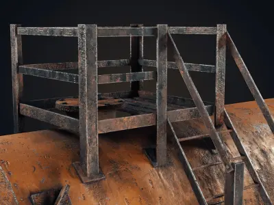 Old oil tank Low-poly 3D model