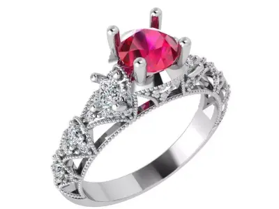 Round Cut Ring 3617 3D print model