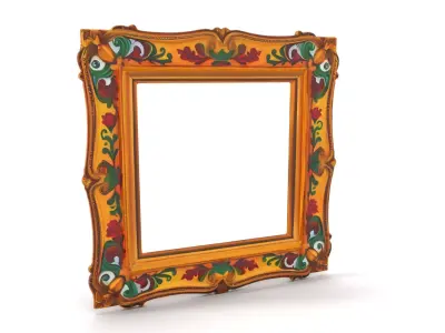 Ornate Baroque Picture Frame model pack for production rendering Low-poly 3D model