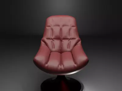 Modern Red Leather Lounge Chair 3D Model 3D print model