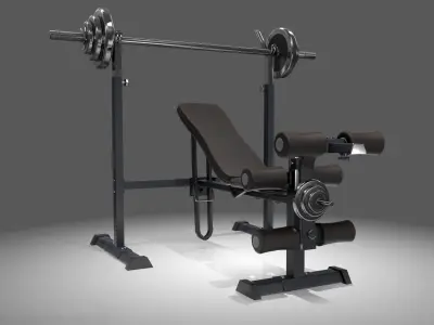 Lifting Bench Game Ready Low-poly 3D model