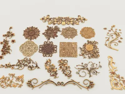 Ornament Pack-2 18 elements 3D model