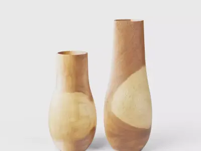 Pure Wood Floor Vases 2 Vase 3D model