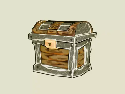 Low Poly Treasure Chest - Stylized Game Ready - 3D Model Free low-poly 3D model