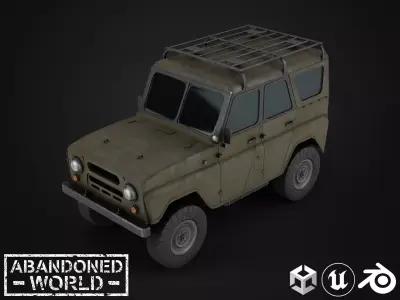 Modular Off-Road Vehicle Low-poly 3D model