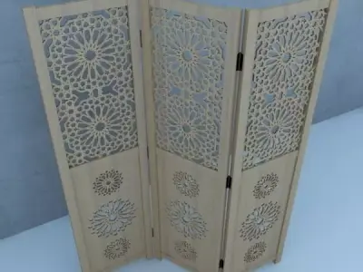 Traditional Moroccan Wood Screens 3D model
