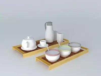 BAMBOO BUTLER TRAY Free 3D model