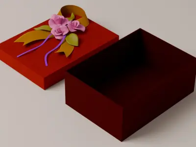Package for Gift Red 150 x 210 x 80mm 3D model