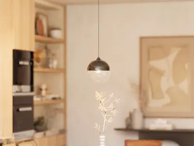 Ashley Furniture Glass Pendant Light 3D model