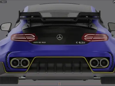 Mercedes Benz C63 Wide Bodykit 3D model