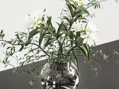 plants bouquet vase 12 3D model