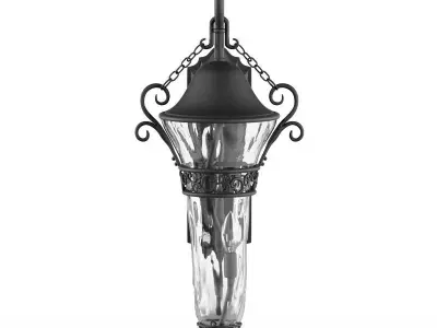 Textured Matte Black Outdoor Wall Sconce Low-poly 3D model