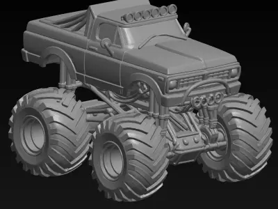 Off-Road Truck Sculpture-Detailed 4x4 Truck Design 3D print model