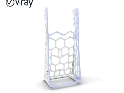 Hexagonal Metal Mesh Stand model pack for architectural visua... Low-poly 3D model